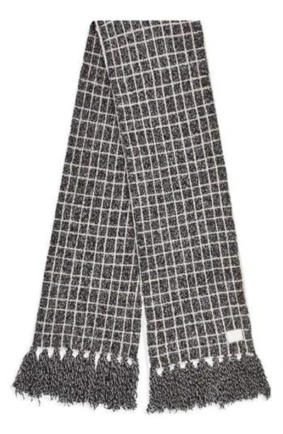 Varley Lindsey Check Knit Scarf In Gray