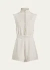 Varley Linvale Marled Playsuit In Ivorl Marl