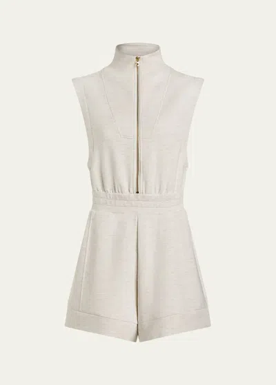 Varley Linvale Marled Playsuit In Ivorl Marl