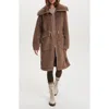 Varley Logan Longline Sherpa Fleece Coat Jacket In Burgundy