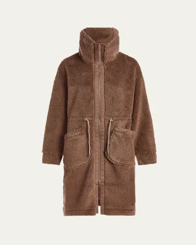 Varley Logan Sherpa Coat In Brown