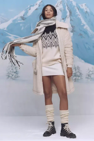Varley Logan Sherpa Coat In White