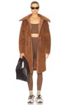 Varley Logan Sherpa Coat In Pecan Pie