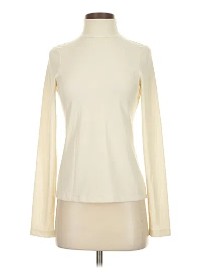 Pre-owned Varley Long Sleeve Top Ivory Turtleneck Tops In White