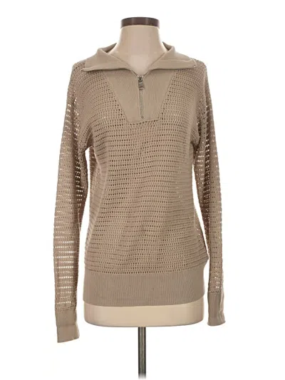 Pre-owned Varley Long Sleeve Top Tan Cowl Neck Tops