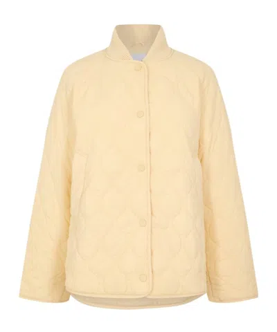 Varley Long-sleeved Cotton-padded Jacket In Nude
