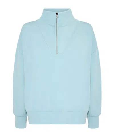 Varley Long-sleeved Half-zip Sweatshirt In Blue