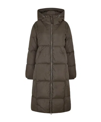 Varley Long-sleeved Long Cotton Coat In Brown