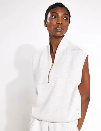 Varley Loretta Half-zip Sleeveless Sweat In White