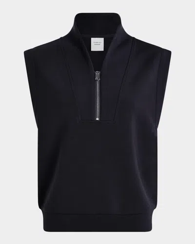 VARLEY LORETTA HALF-ZIP SLEEVELESS SWEATSHIRT