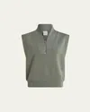 Varley Loretta Half-zip Sleeveless Sweatshirt In Green