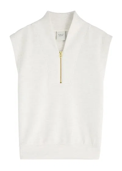 Varley Loretta Half-zip Stretch-jersey Tank In Ivory