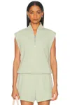 Varley Loretta Half-zip Sleeveless Sweatshirt In Snow Sage