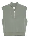 Varley Loretta Half-zip Sleeveless Sweatshirt In Gray