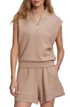 Varley Loretta Sleeveless Half Zip In Light Taupe
