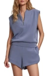 Varley Loretta Half Zip Sweatshirt In Stone Blue In Stone Blue