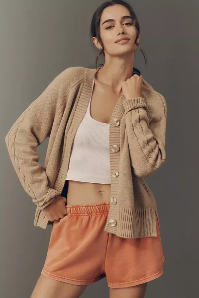 Varley Lotte Cardigan Sweater In Brown