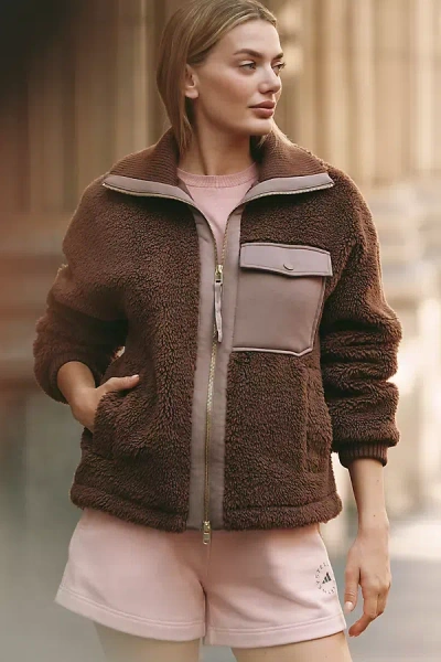 Varley Lowell Sherpa Fleece Jacket In Brown