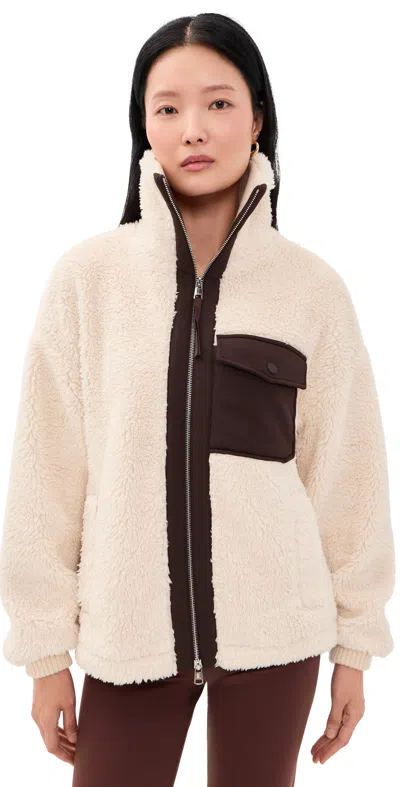 Varley Lowell Sherpa Jacket Sandshell/coffee Bean