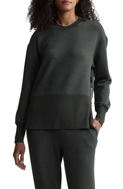 Varley Lowry Longline Sweatshirt In Olive Marl