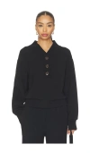Varley Lucine Button Front Sweater In Black