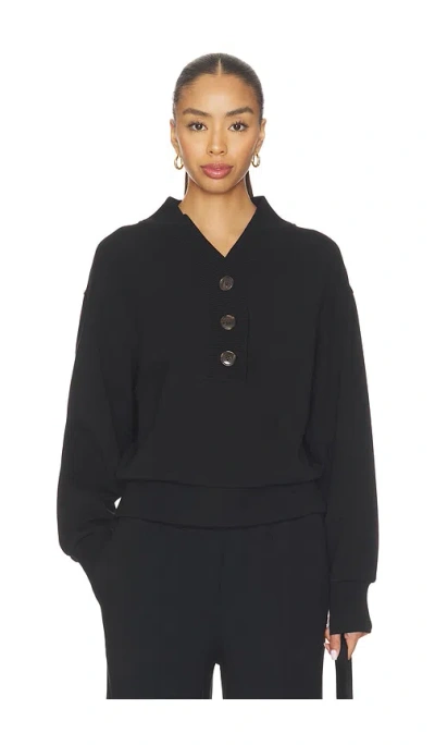 Varley Lucine Button Front Sweater In Black