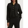Varley Lucine Button Front Sweater In Black