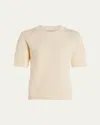 Varley Alva Short-sleeve Knit Top In Snow White