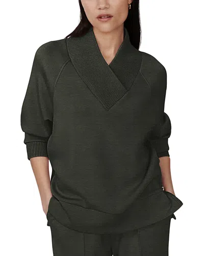 Varley Macie Side Zip Hem Sweatshirt In Green