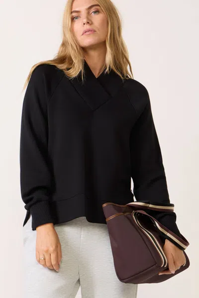 Varley Macie Zip Hem Sweatshirt In Black
