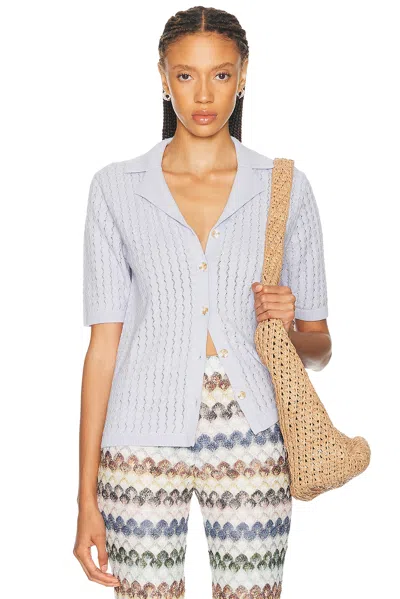 Varley Madelene Knit Shirt In Blue