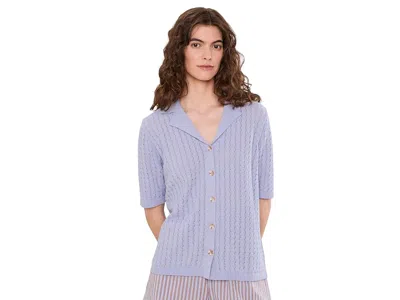 Varley Madelene Knit Shirt Women's Sweater Pale Iris: Sm In Blue