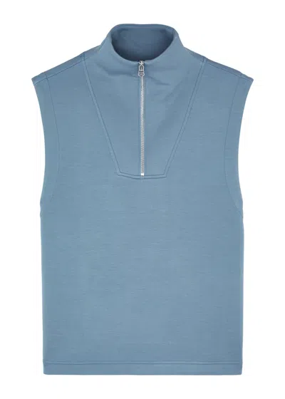 Varley Magnolia Half-zip Stretch-jersey Vest In Blue