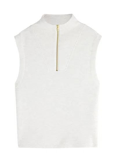 Varley Magnolia Half-zip Stretch-jersey Vest In Ivory
