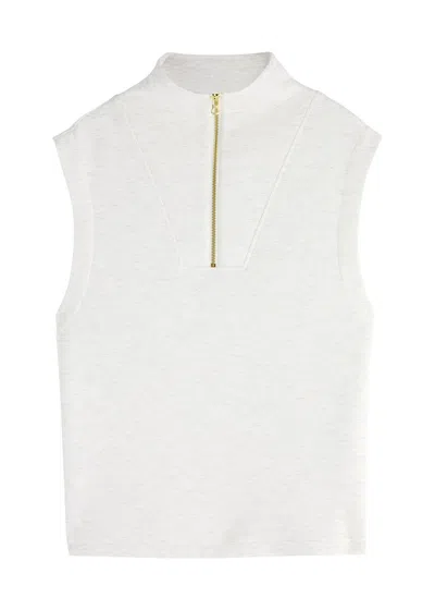 Varley Magnolia Half-zip Stretch-jersey Waistcoat In Ivory