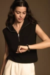 Varley Magnolia Sleeveless Half-zip Pullover In Black