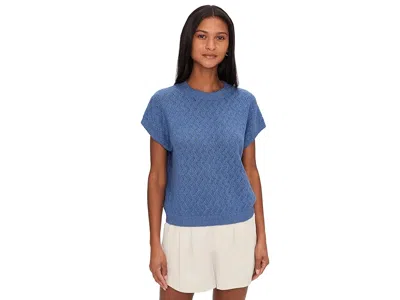 Varley Manae Pointelle Knit Top In Blue