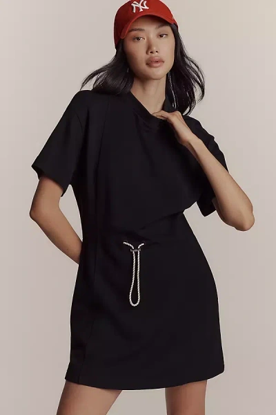 Varley Maple Short-sleeve Mini Dress In Black