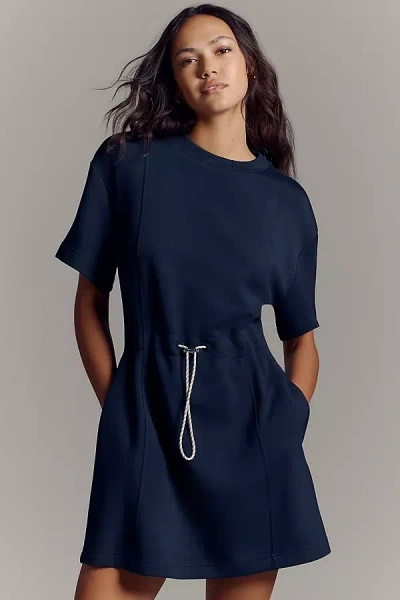 Varley Maple Short-sleeve Mini Dress In Blue