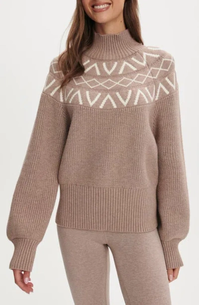 VARLEY VARLEY MARCIE FAIR ISLE MOCK NECK SWEATER