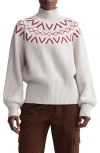 Varley Marcie Fairisle Sweater In Silver Birch