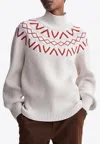 Varley Marcie Fair Isle Yoke Knitted Sweater In White