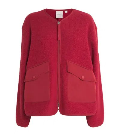 Varley Marina Collarless Fleece In Red