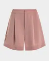 Varley Mariya Easy Pleat Shorts In Brown