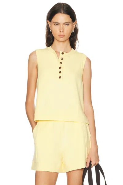 Varley Marla Button Placket Tank Top In Yellow
