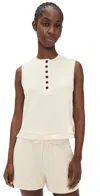Varley Marla Button Placket Tank Top In White