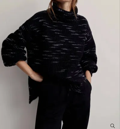 Varley Marlena Ribbed-knit Turtleneck Sweater In Black