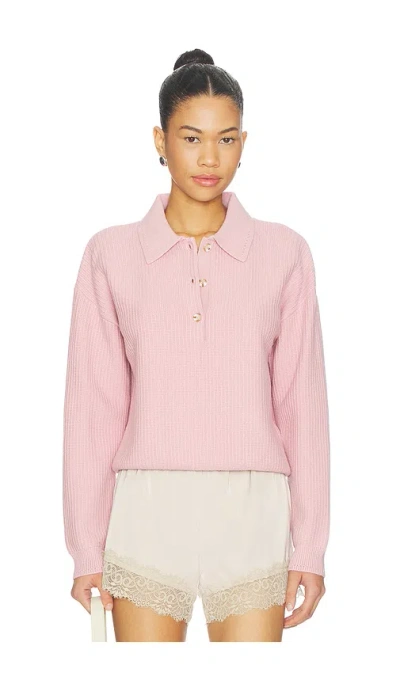 Varley Marlie Polo Knit Sweater In Pink