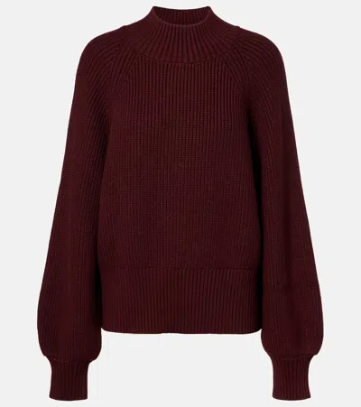 Varley Martina Ribbed-knit Sweater In Red