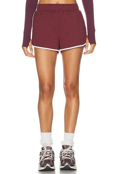 Varley Marty Active Track Shorts In Burgundy